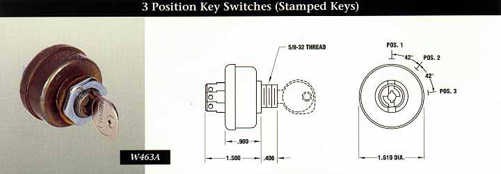 3 Position Key Switches Stamped Keys